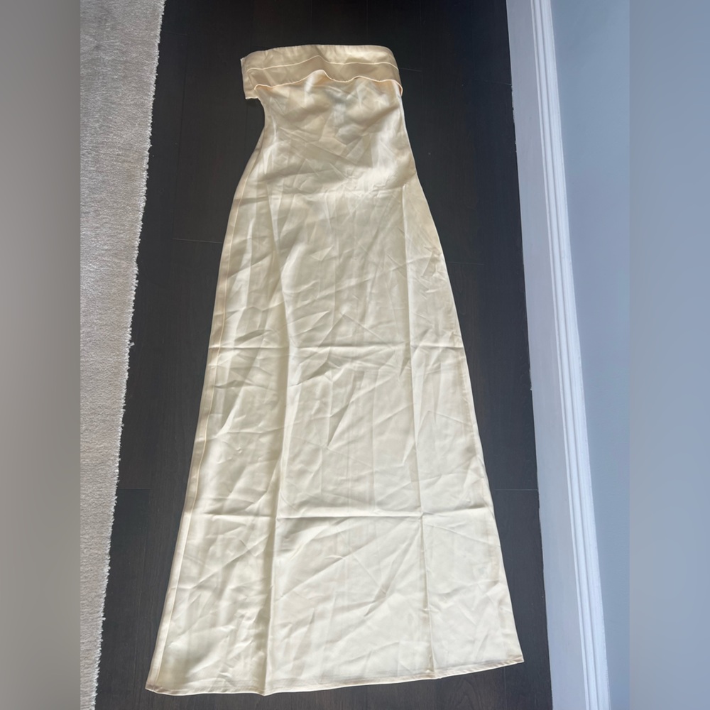 Light Yellow Satin Gown
